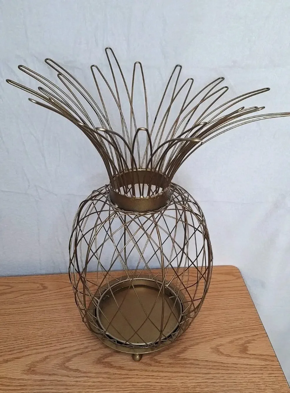 Large Vintage Gold Metal Pineapple Wine Cork Collector Tropical Bar Decor – 20